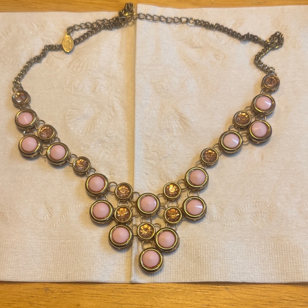 Elegant Pink and Gold Necklace